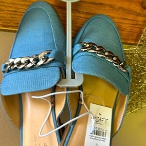 Loft blue mules